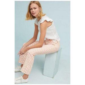 Anthropologie Pilcro High Rise Bootcut Raw Hem Polka Dot Jeans Pants 30
